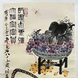 齐白石绝美精品《长寿大福》国画作品高清图片赏析