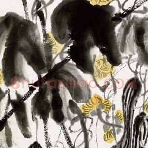 齐白石《齐白石画丝瓜》现代书画作品图片赏析