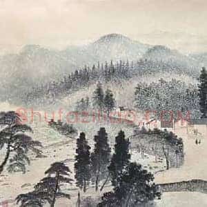 傅抱石丈二《韶山诗意》国画作品高清图片赏析