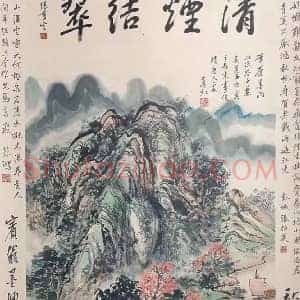 黄宾虹作品《潭渡幽居图》国画作品高清图片赏析