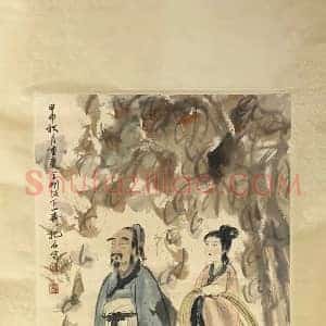 傅抱石《东山携妓图》国画作品高清图片赏析