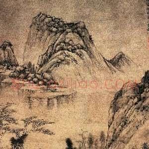 黄公望《黄公望水阁清幽图》元代书画作品图片赏析