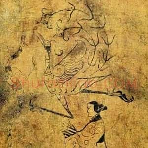 战国龙凤仕女图《战国龙凤仕女图》战国书画作品图片赏析