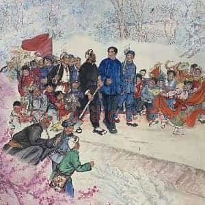 刘文西《幸福渠》国画作品高清图片赏析