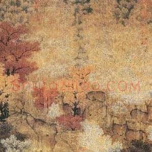 辽画经典《秋林群鹿图和丹枫呦鹿图》辽代书画作品图片赏析