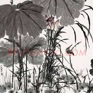 李苦禅《李苦禅荷花高清大图》现代书画作品图片赏析