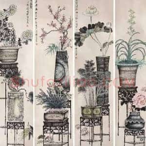 孔小瑜《孔小瑜博古画》现代书画作品图片赏析