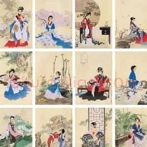 赵国经王美芳《赵国经王美芳金陵十二钗》当代书画作品图片赏析