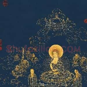 丁观鹏《丁观鹏无量寿佛图》清代书画作品图片赏析