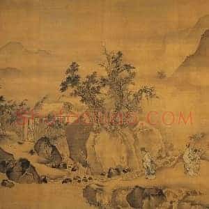 王世昌《王世昌俯瞰激流图》明代书画作品图片赏析