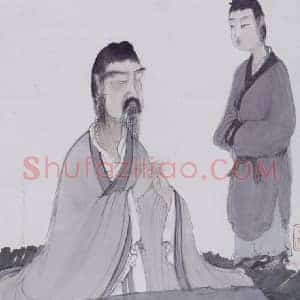 傅抱石《傅抱石仿陈洪绶人物图轴》现代书画作品图片赏析
