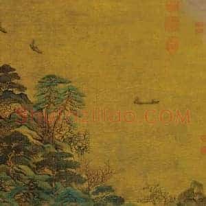 李思训李昭道《金碧山水李思训李昭道》唐代书画作品图片赏析