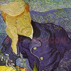 凡高《凡高加歇医生像》近代书画作品图片赏析
