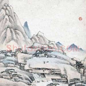 弘仁《弘仁黄山图册》清代书画作品图片赏析