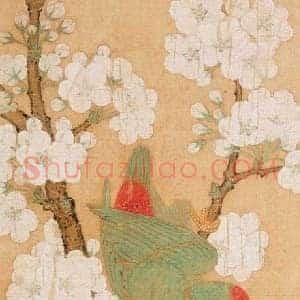 宋代梨花鹦鹉图《宋梨花鹦鹉图》宋代书画作品图片赏析