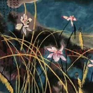 黄永玉丈二《池塘清趣》国画作品高清图片赏析
