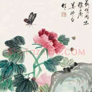 娄师白《娄师白牡丹》现代书画作品图片赏析