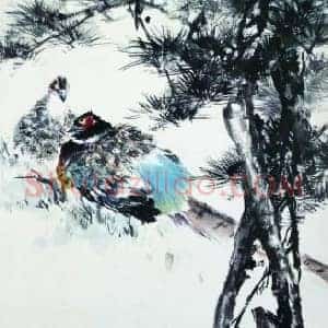 王雪涛《王雪涛松雉》现代书画作品图片赏析