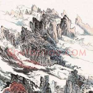 陆俨少《陆俨少千里江陵图》现代书画作品图片赏析