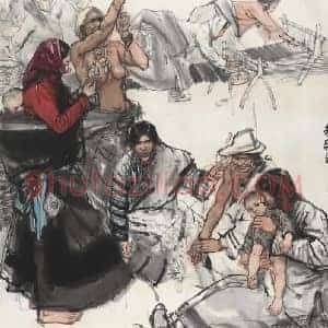 史国良《画僧史国良西藏风情人物画》当代书画作品图片赏析
