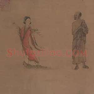 刘松年《刘松年天女献花图》宋代书画作品图片赏析