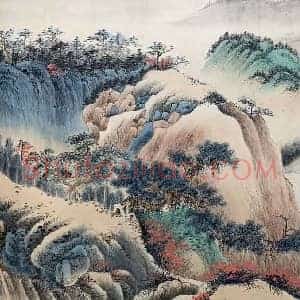 吴湖帆《晴岚飞翠图》国画作品高清图片赏析