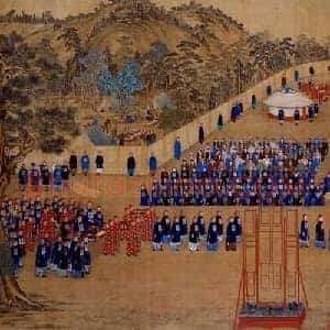 郎世宁《万树园赐宴图》国画作品高清图片赏析