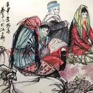 黄胄名篇巨制《选良种》国画作品高清图片赏析