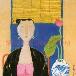 胡永凯《胡永凯中国风味女性人物》当代书画作品图片赏析