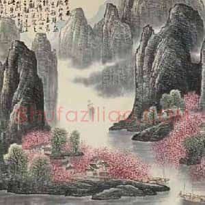 李可染丈二《漓江》国画作品高清图片赏析
