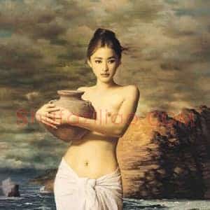 谢楚余《谢楚余画中佳人》当代书画作品图片赏析