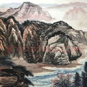 石鲁丈二钜制《秦岭冬麓》国画作品高清图片赏析