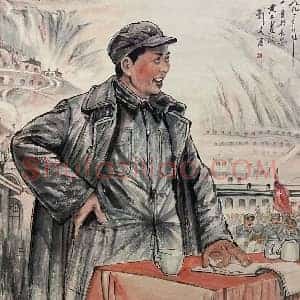 刘文西巨制《毛主席在抗大》国画作品高清图片赏析