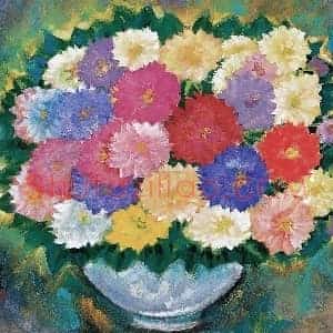 林风眠《林风眠大丽花》现代书画作品图片赏析