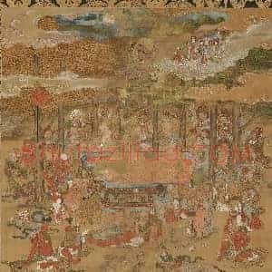 释迦牟尼佛涅槃图《释迦牟尼佛涅槃图》清代书画作品图片赏析