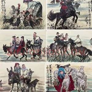 黄胄精品《人物集册》国画作品高清图片赏析