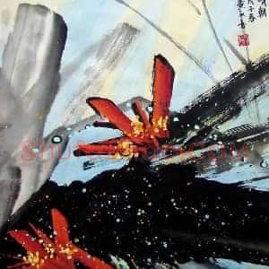 黄永玉《黄永玉荷花》当代书画作品图片赏析