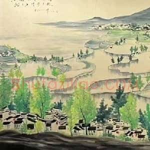 吴冠中《江南旧画图》国画作品高清图片赏析