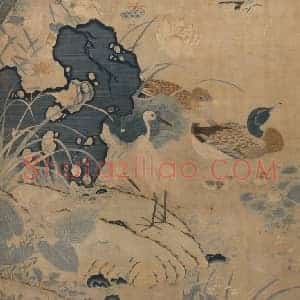 朱克柔《朱克柔莲塘乳鸭图》宋代书画作品图片赏析