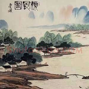 齐白石山水画《顺丰图》国画作品高清图片赏析