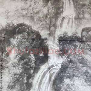 馆级藏品丨傅抱石《 高士观瀑图》国画作品高清图片赏析
