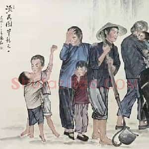 《流民图草稿》国画作品高清图片赏析