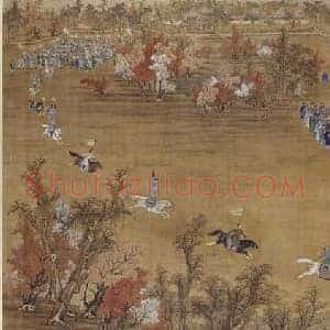 郎世宁《马术图》国画作品高清图片赏析