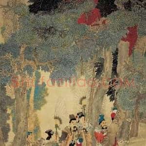 任伯年《任伯年华祝三多图1.66亿》清代书画作品图片赏析