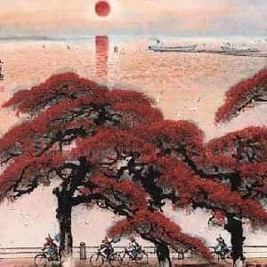 关山月《关山月晨练》现代书画作品图片赏析