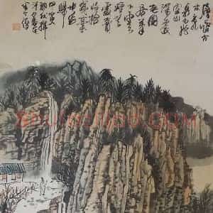 界画大师黄秋园作品《层岩古木》国画作品高清图片赏析