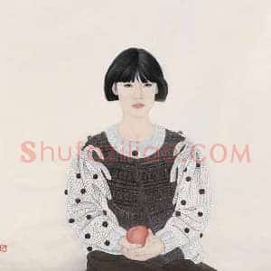 何家英《何家英红苹果》当代书画作品图片赏析