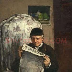 塞尚《塞尚读报的父亲》近代书画作品图片赏析