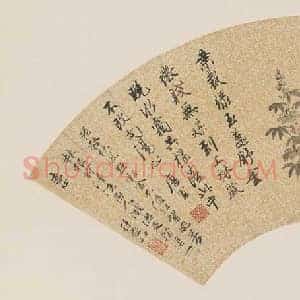 唐寅秋葵图扇页欣赏 国画作品高清图片赏析