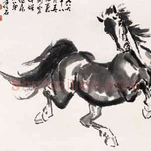 尹瘦石《尹瘦石画马》现代书画作品图片赏析